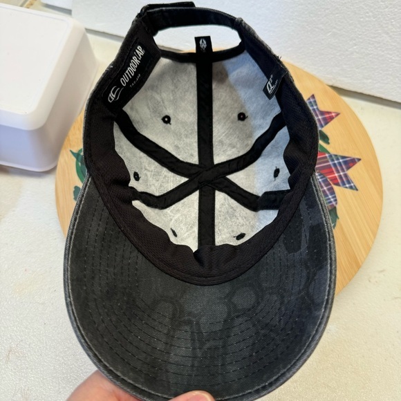 Kryptek Triphon Outdoor Tac-600  Camo Baseball Cap Black w/American flag unisex - Picture 5 of 14